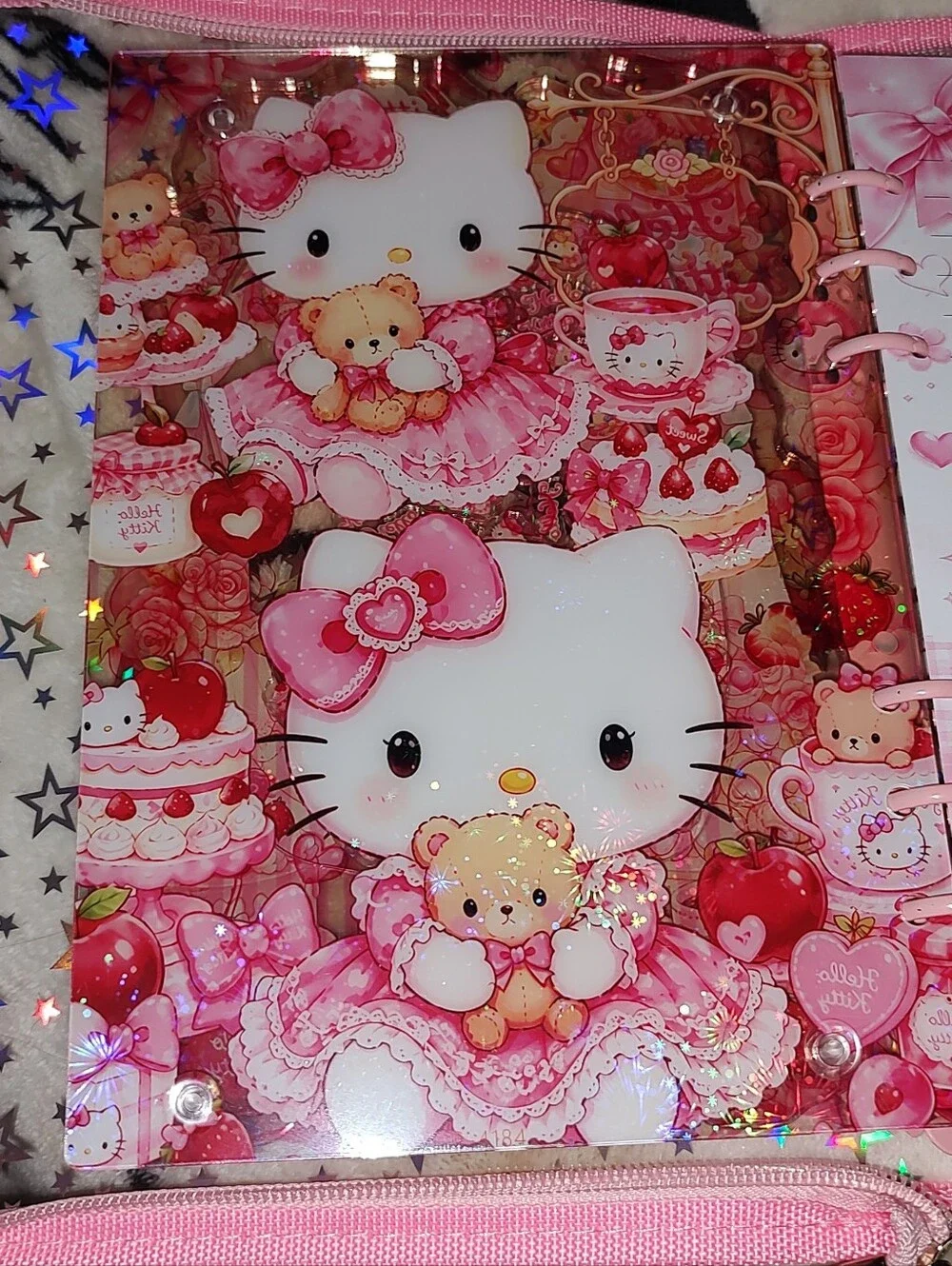 New! A5 Size Hello Kitty Shaker Notebook With Paper,Divider & Protective Cover